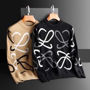 Designer Luxury Loes Classic High-End modebesättningshalsning Knitskjorta Mäns stora ungdomsunderrock Hoodie