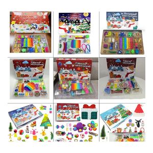 Рождественские украшения 24 Fidget Calendar Calendar Blind Box Сюрприз анти рельеф