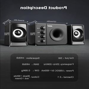 Freeshipping Full Range 3D Stereo Subwoofer 100% Bass PC Högtalare Portable Music DJ USB Computer Speakers for Laptop TV MKNNR