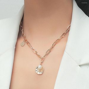Colares de pingentes tendência cor dourada em corrente de pescoço de colar de várias camadas de camada pérolas de clavícula de clavícula jóias femininas milhares de jóias