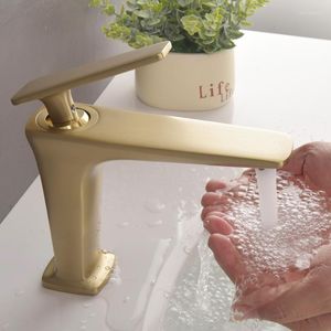 Bathroom Sink Faucets Basin Faucet Cold Brush Gold/Black Oil Brass Mixer Tap Single Hole Deck Mounted Taps