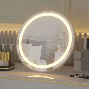 Kompaktowe lustra moda 12-calowe oświetlone lustro łazienkowe do oświetlenia lustra w górę lustro przeciwbolne Dimmable LED Smart Bathroom Makeup Makeup Lustro 231113