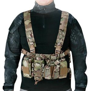 Hunting Jackets Tactical Military Portable Vest Chest Rig Bag Radio Harness Front Pouch Adjustable Paintball Gear
