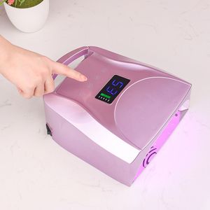 Nail Dryers Big Size Rechargeable Nail Lamp 96W Cordless Gel Polish Dryer Manicure Machine UV light for Nails Wireless Nail UV LED Lamp 230414