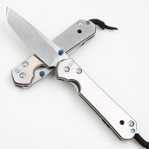 New Classic Sebenza 21 Small Knives CR Folding Knives 5CR15Mov 58HRC Stone Wash Tanto Blade Stainless Steel Handle EDC Pocket Gift Knives