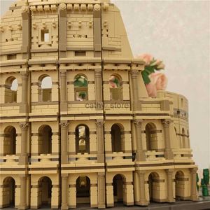 Vehicle Toys IN STOCK 9036Pcs 86000 Movie Series Architecture City The Italy Roman Colosseum Model Building Blocks 10276 Bricks Kids ToysL231114