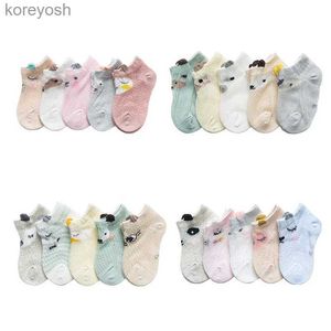 Kids Socks Baby Newborn 5Pairs/lot Summer Mesh Thin Baby for Girls Cotton Infant Casual Boy Girls Toddler CartoonL231114