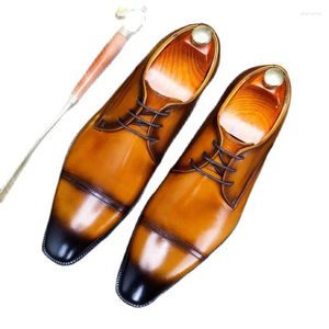 Sapatos de vestido 66293 Business Leather Men's Three-Joint Low-Top Trendy Formal Wear Grande Tamanho Juventude