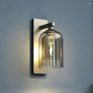 Wandleuchte Moderner minimalistischer Industriestil Doppelglasabdeckung Villa El Aisle Treppen Balkon Schlafzimmer Nachttisch LED-Lampen