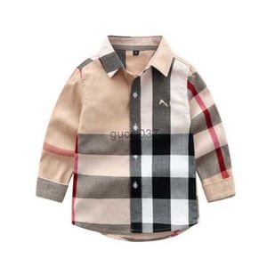 Baby Boys Plaid Shirt Kids Long Sleeve Shirts Spring Autumn Children Turn-Down Collar Tops Cotton Child Shirt Clothing 2-7 Years BOY1