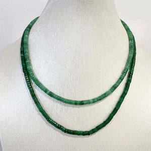 Pendants 2 4MM Emerald Necklace Elegant Light Deep Green Sea Heishi Simple Selling Natural Stone Wedding Party Jewelry Handwork