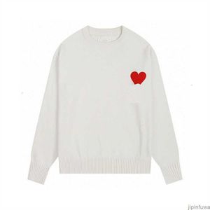 I Am I Paris Amis Fashion Winter Warm Kintted Jumper Designers AmisWeater Sweater Embroidered Coeur Heart Love Jacquard Round NeckSweatshirts Bright Color Onba