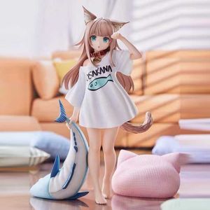 Action Toy Figures 25cm My Cat Is A Lovely Girl Anime Figure Soybean PVC Action Figure Collectible Model Doll Toy AA230413