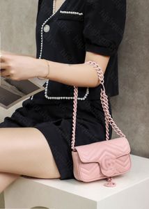 G10A Mirror Quality Mini Crossbody Bag Luxus Leder Umhängetasche Designer Frauenkette Tasche Exquisite Verpackung kostenlos Versand 16 cm Macaron Pink