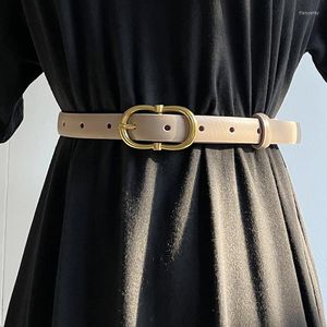 Kemerler Vintage Toka Tasarımı Kadın İnek Deri Bel Kemeri 1.8 cm İnce Kotlar Ayarlanabilir inek derisi korse kayış femme ceinture