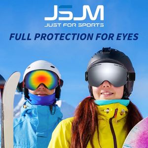 نظارات التزلج JSJM طبقة مزدوجة مضادة الضباب نظارات كبيرة الرجال النساء الشتاء الشتاء في الهواء الطلق حماية الرياح على الجليد L231114
