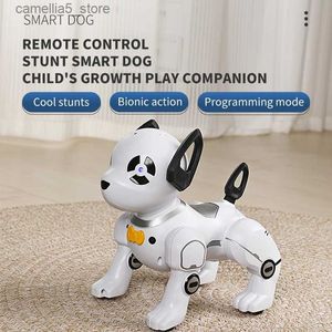 Electric/RC Animals RC Robot Electronic Stunt Dog Toy Remote Control Intelligent Animal Pets Programmable Music Song Kids Toys For Boys Girl Gift Q231114