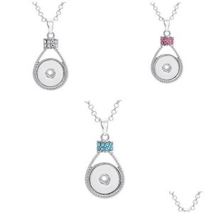 Pendant Necklaces Noosa Colors Necklace Metal Ginger Snap Button Jewelry Pendants With Crystal Chain Interchangeable Drop Del Dhgarden Dhoyi