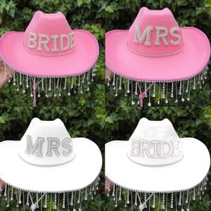 Berretti Signora Cappello Sposa Nappa Cowgirl Addio Al Nubilato Cowboy