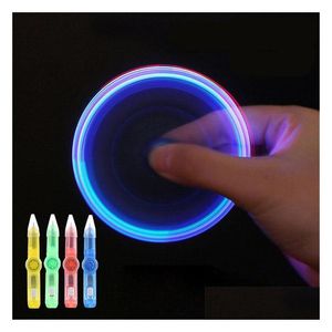 Zabawa dekompresyjna interesujące opuszki palca obrotowy spinner gyro pióro Led Luminous Office ADHD EDC Anti Stress Kinetyczne Zabawki Kinetyczne