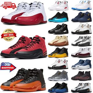Jumpman 12 Cherry Red Basketball Shoes for Men 12 Jumpmans Outdoor Sneakers Influ Rame University Gold Sports Trainers 40-47 EUR