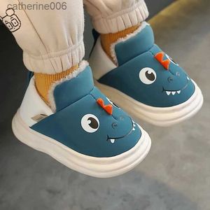 Slipper söt hem tofflor för barn kawaii dinosauri tecknad sandaler för pojke flickor vinter barn inomhus toffel baby bomullskor231114