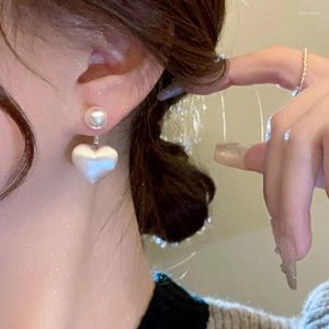 Stud Earrings Fashion Love Heart Earring For Women Girls Wedding Party Pearl Sweet Jewelry Gift E555