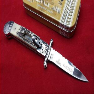 ツールシングルキッチンハンドル自動ナイフソリンゲンアクション水平ナイフインチガーディアンパトロン9 EDC Antler Hubertus Awmgg