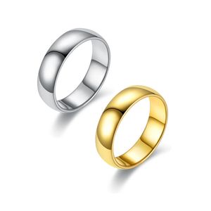 Classic Design Men Women Rings Fashion Plain Finger Ring Designer Titanium Steel Jewelry Gifts for Lovers