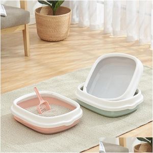 Other Cat Supplies 2 Sizes Toilet Tray Semiclosed Pet Litter Box Sand Plastic Antisplash Bedpans Cleaning Drop Delivery Home Garden Dhlsa