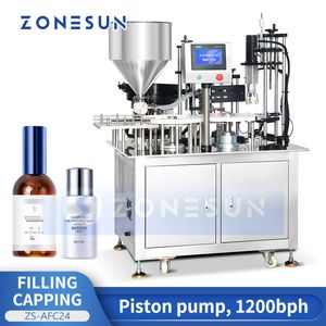 ZONESUN Automatic Bottle Filling and Capping Machine Monoblock Bottling All In One Packaging Equipment Cosmetic Product ZS-AFC24