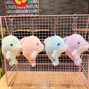 Plush Keychains Dolphin schoolbag trumpet hanging ornament doll pendant grab machine doll cute key figurine mini wholesale