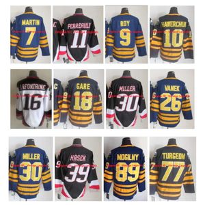 SJ Vintage CCM Dominik Hasek Sabers Jersey Rick Martin Derek Roy Gilbert Perreault Dale Hawerchuk Danny Gare Rasmus Dahlin Ryan Miller