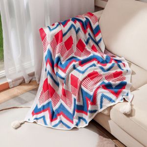 Blankets Knitted Bed Geometry Plaid Blanket Blankets Ethnic Sofa Cover Slipcover Boho Decor Throw Cobertor Wall Hanging Tapestry Rug 230414