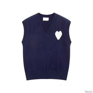 Amiparis sweter kamizel skoczek kamizelka potu moda v szyja bez rękawów zima am i Paris Big Heart Coeur Love Jacquard bluzy Amisweater Amis Tikv