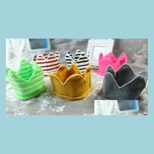 Party Hats Birthday Knitting Stripes Crown Hat Headband Slee Eye Mask Holiday Pography Props Kids Christmas Fancy Dress Drop Deliver Dh08L