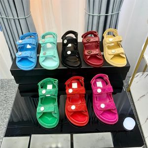 Designer Women Sandals High Quality Womens Slides Crystal Calf leather Casual shoes quilted Platform Summer Beach chanele Slipper 35-42