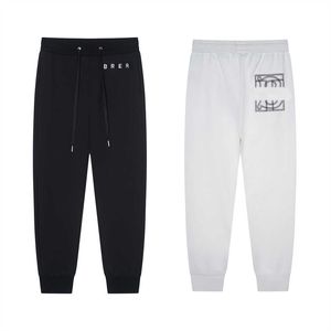 Calça de moletom feminina com design de lã técnica, calça casual de algodão, corte reto com bolso, calça de moletom masculina S-XXL