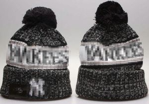 Yankees Beanie New York Beanies Todas as 32 equipes de malha com punho Pom bonés masculinos bonés de beisebol listrado lateral lã quente EUA College Sport chapéus de malha boné para mulheres a6