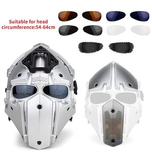 Tactical Helmets Full Face Helmet Multifunctional Hunting Riding Motorcycle Racing Water Ball Paintball Toe Cap Bulitin Fan 231113