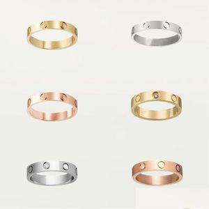 Band Rings Love Screw Ring Mens Rings For Woman Classic Luxury Lover Wedding Diamond 18K Gold Sier Rose Never Fade Not Allergic Drop D Dhhz5