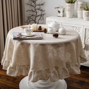 Bord trasa rund bordsduk linne bordsduk lotusleaf vanlig matbord soffbord placemats bord kjol hem kök möbler doilies w0414