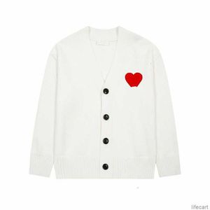 Designer unissex am i paris suéter amiparis cardigan suor frança moda malha jumper amor a-line pequeno coração vermelho coeur moletom s-xl amis j1de