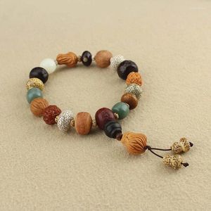 Strand naturligt arton frö multi skatt bodhi armband trä Buddha pärlor handhållna bönkonst nöjen.