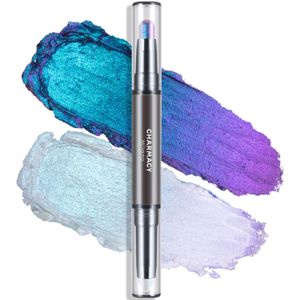 Sombra de olho Charmacy 2 em 1 Duochrome Eyeshadow Pen Profesional Contouring Foundation Highlighter Impermeável Glitter Maquillaje Portátil 231113