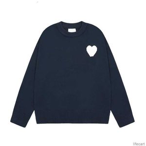 AM I Paris Designer Sweater Amiswater Jumper Hoodie Winter Thick Sweatshirt Jacquard A-word Red Love Heart Pullover Men Women Amiparis AMIs QO46