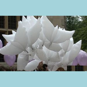 パーティーデコレーションホワイトヘリウム風船洗礼葬儀記念式典誕生日イベント入り口装飾生分解性のお気に入りdhze0