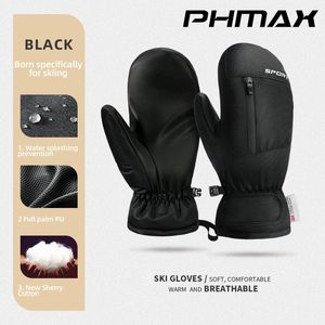 Ski Gloves PHMAX Fingerless Men Women Winter Glove Waterproof Ultralight Snowboard Riding Snow Keep Warm Windproof Mitten 231114