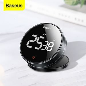 Kitchen Timers Baseus Magnetic Countdown Stopwatch Manual Rotation Counter Work Sport Study Alarm Clock LED Digital Cooking 230413