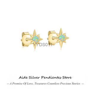 Stud Aide 2pc Octagon Star Set Opal Stud Ear Rings for Girl Women 925 Sterling Silver Cartiluge Pierced Oorbellen Zilver 925 Jewel YQ231114